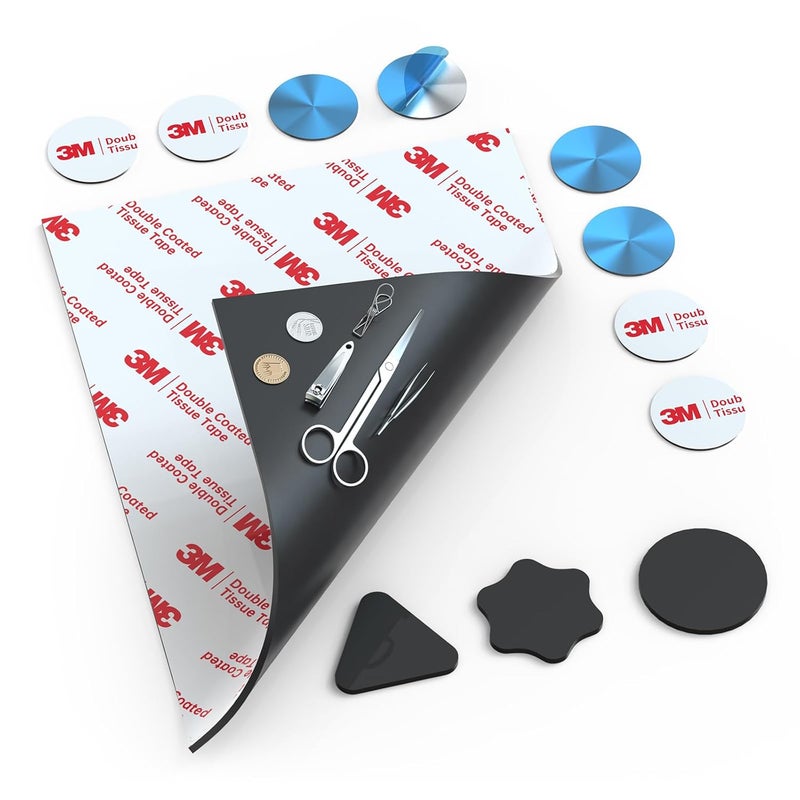 PHIXBEAR Heavy Duty Magnetic Sheet with Adhesive Backing,High Magnetic Strength with 2mm Ultra-Thick Flexible Material, Easy to Cut for DIY, Crafts,Fridge, Storage,Mirror Decoration(8.28" x 11.7") - Image 1